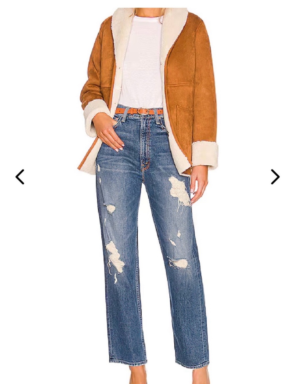 MOTHER Women’s  Distressed Dark Denim Relaxed Jeans